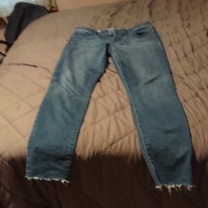 Old Navy Women's Lined Straight Leg Jeans.  29 Frayed Length.